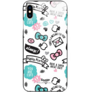 ETUI BLACK CASE GLASS NA TELEFON APPLE IPHONE X / XS ST_HELLO-KITTY297