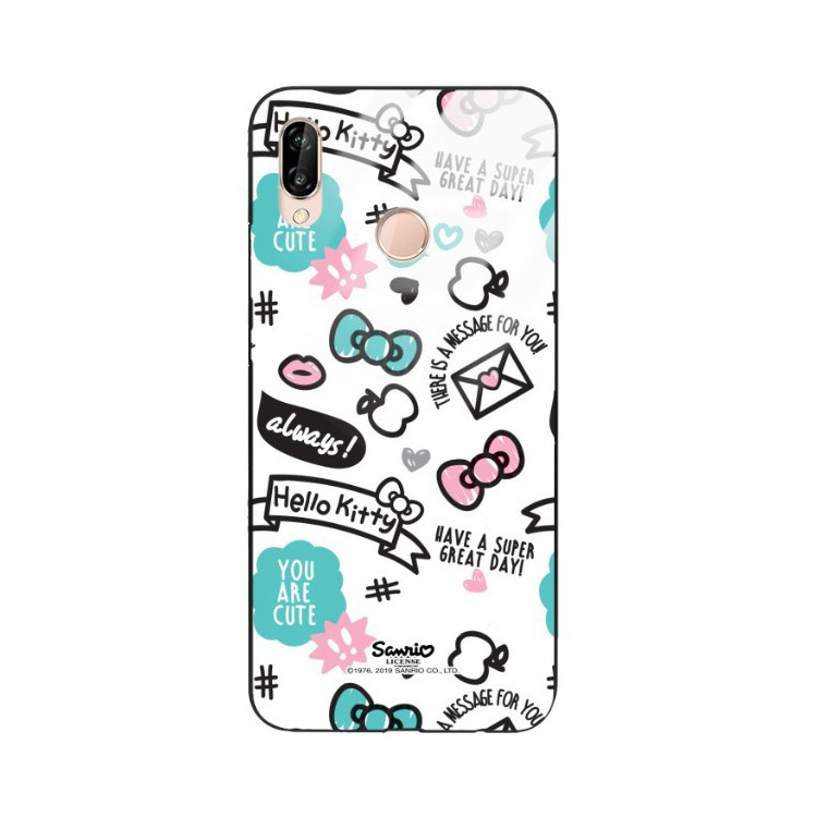 ETUI BLACK CASE GLASS NA TELEFON HUAWEI P20 LITE ST_HELLO-KITTY297