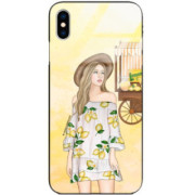 ETUI BLACK CASE GLASS NA TELEFON APPLE IPHONE X / XS ST_LEMON25