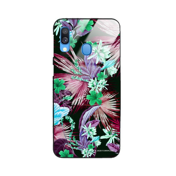 ETUI BLACK CASE GLASS NA TELEFON SAMSUNG GALAXY A40 ST_DARK-JUNGLE12