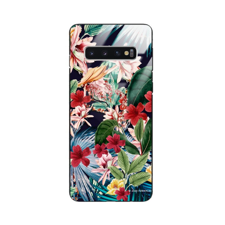 ETUI BLACK CASE GLASS NA TELEFON SAMSUNG GALAXY S10 ST_DARK-JUNGLE12