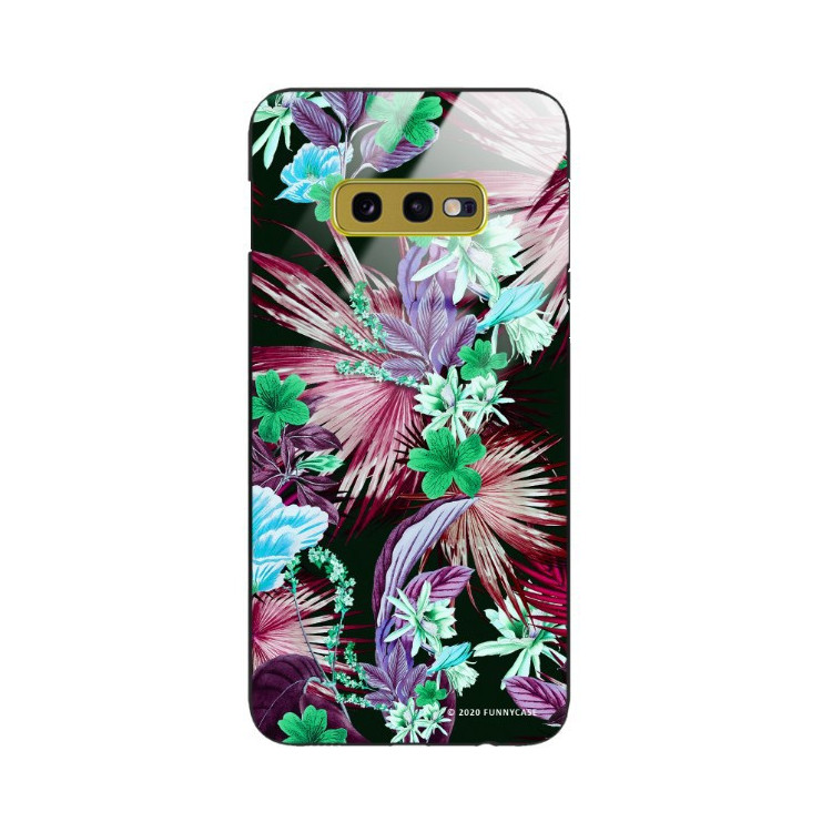 ETUI BLACK CASE GLASS NA TELEFON SAMSUNG GALAXY S10E ST_DARK-JUNGLE12