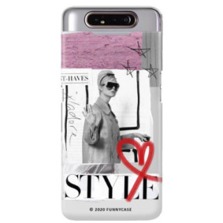 Etui Samsung GALAXY A80, Etui Magazine Wzory 2020-1 Transparentny - FunnyCase