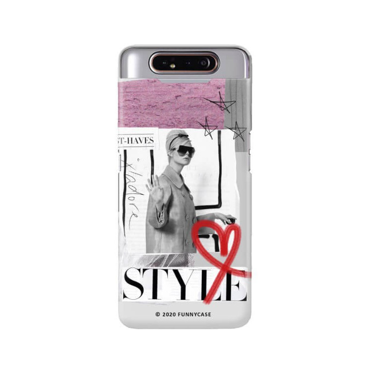 Etui Samsung GALAXY A80, Etui Magazine Wzory 2020-1 Transparentny - FunnyCase