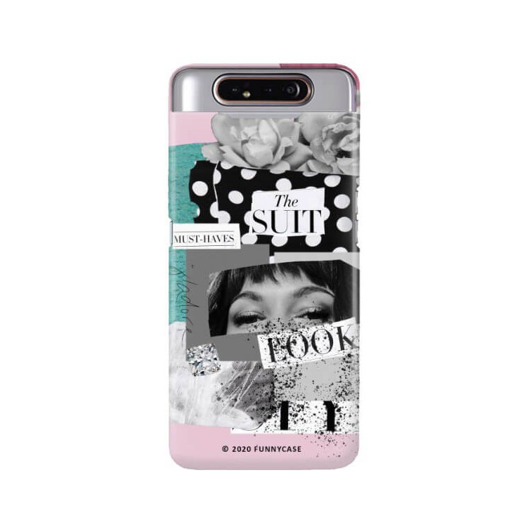 Etui Samsung GALAXY A80, Etui Magazine Wzory 2020-1 Transparentny - FunnyCase