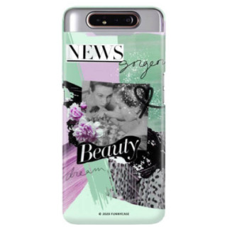 Etui Samsung GALAXY A80, Etui Magazine Wzory 2020-1 Transparentny - FunnyCase