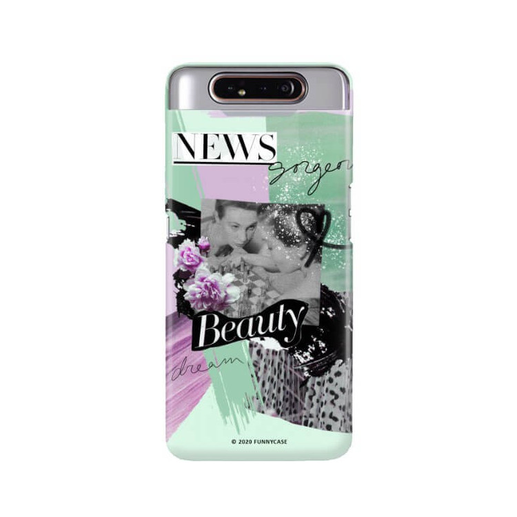 Etui Samsung GALAXY A80, Etui Magazine Wzory 2020-1 Transparentny - FunnyCase