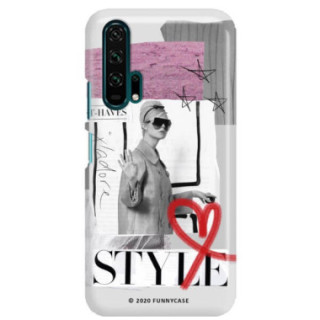 Etui Huawei HONOR 20 PRO, Etui Magazine Wzory 2020-1 Transparentny - FunnyCase