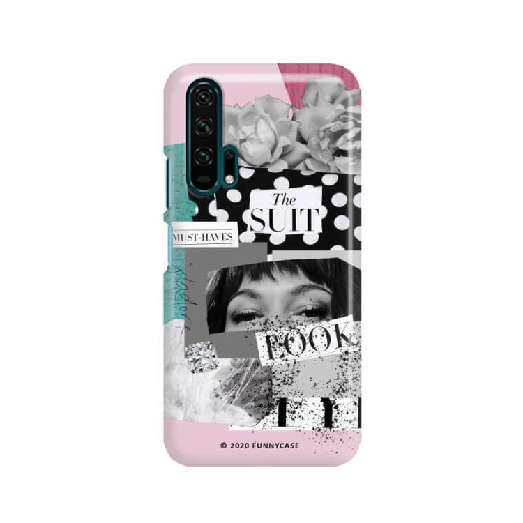 Etui Huawei HONOR 20 PRO, Etui Magazine Wzory 2020-1 Transparentny - FunnyCase