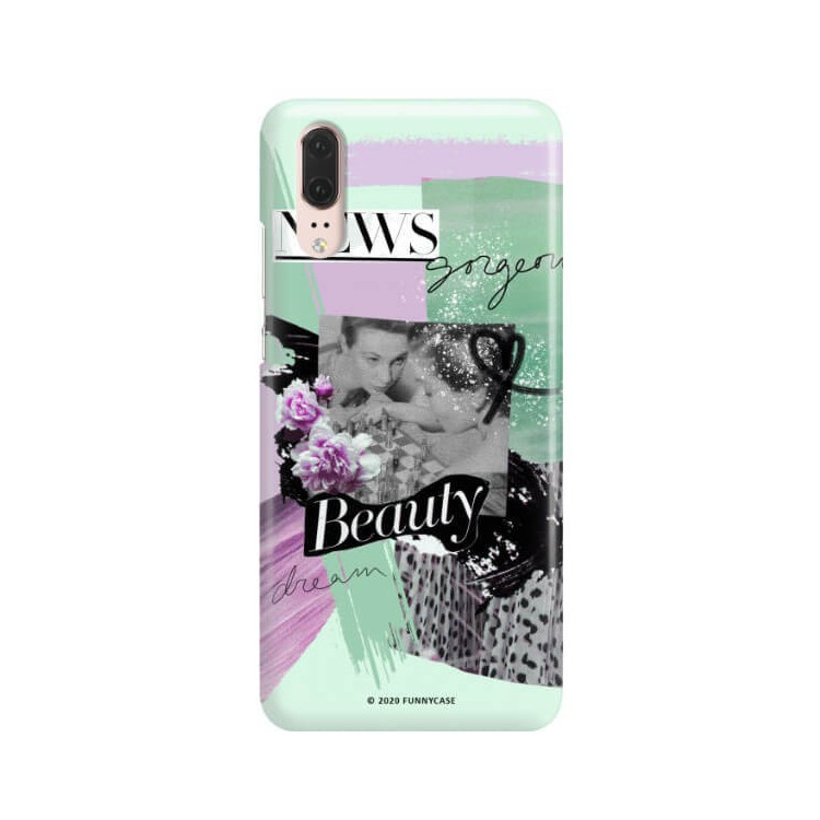 Etui Huawei P20, Etui Magazine Wzory 2020-1 Transparentny - FunnyCase