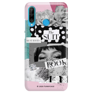 Etui Huawei P30 LITE, Etui Magazine Wzory 2020-1 Transparentny - FunnyCase