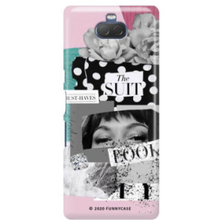 Etui Sony XPERIA 10, Etui Magazine Wzory 2020-1 Transparentny - FunnyCase