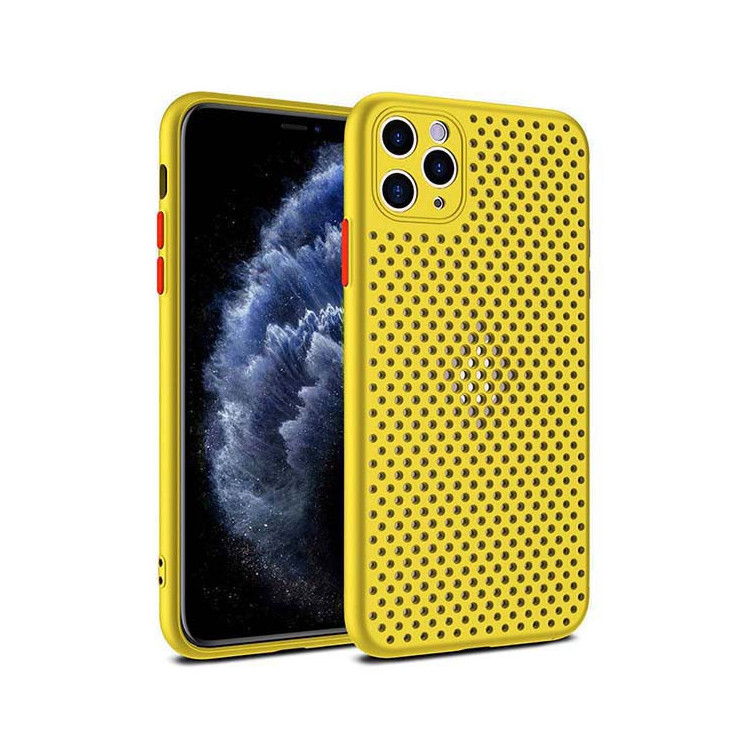 Etui Apple IPHONE XR, Etui OddychajÄ…ce Mesh Żółty - FunnyCase