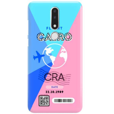 Etui Nokia 3.1 PLUS, Etui Boarding Card Wzory Transparentny - FunnyCase