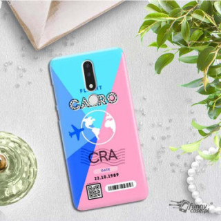Etui Nokia 3.1 PLUS, Etui Boarding Card Wzory Transparentny - FunnyCase