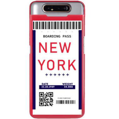 Etui Samsung GALAXY A80, Etui Boarding Card Wzory Transparentny - FunnyCase