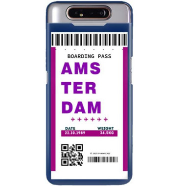 Etui Samsung GALAXY A80, Etui Boarding Card Wzory Transparentny - FunnyCase