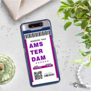 Etui Samsung GALAXY A80, Etui Boarding Card Wzory Transparentny - FunnyCase