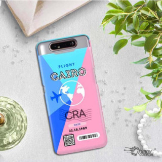 Etui Samsung GALAXY A80, Etui Boarding Card Wzory Transparentny - FunnyCase