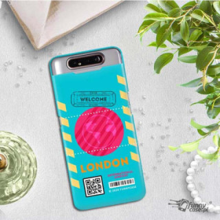 Etui Samsung GALAXY A80, Etui Boarding Card Wzory Transparentny - FunnyCase