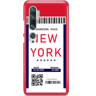 Etui Xiaomi MI NOTE 10, Etui Boarding Card Wzory Transparentny - FunnyCase