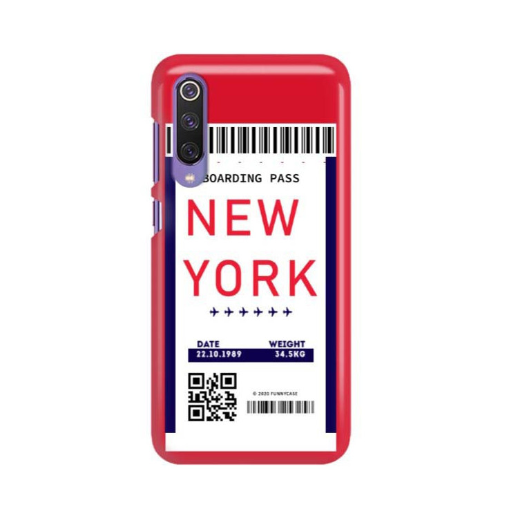 Etui Xiaomi MI9 SE, Etui Boarding Card Wzory Transparentny - FunnyCase