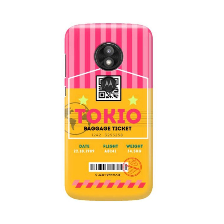 Etui Motorola MOTO E5 PLUS, Etui Boarding Card Wzory Transparentny - FunnyCase