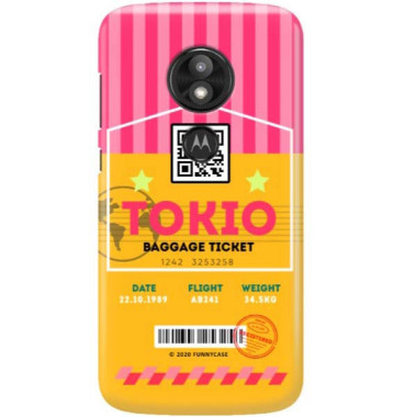 Etui Motorola MOTO E5 PLUS, Etui Boarding Card Wzory Transparentny - FunnyCase