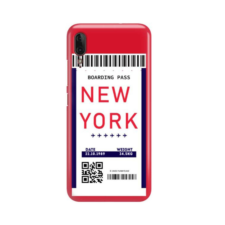 Etui Motorola MOTO E6 PLAY, Etui Boarding Card Wzory Transparentny - FunnyCase