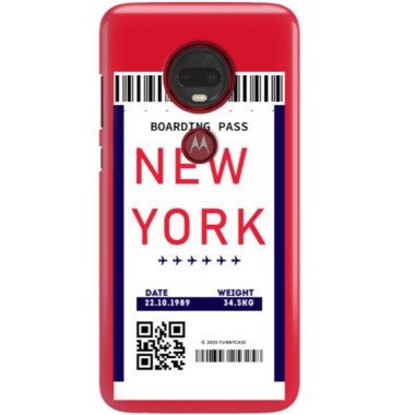 Etui Motorola MOTO G7 PLAY, Etui Boarding Card Wzory Transparentny - FunnyCase