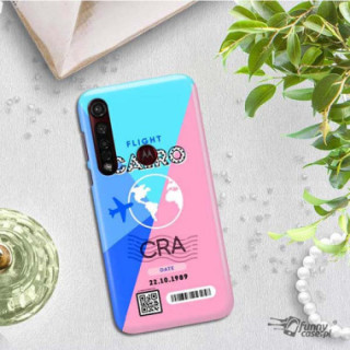Etui Motorola MOTO G8 PLUS, Etui Boarding Card Wzory Transparentny - FunnyCase