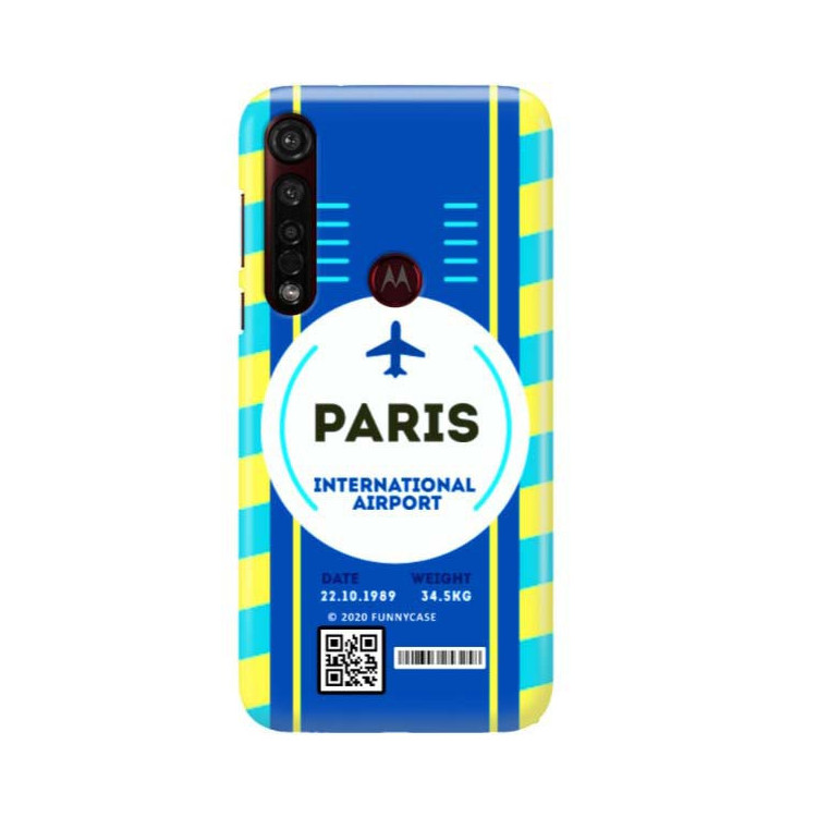 Etui Motorola MOTO G8 PLUS, Etui Boarding Card Wzory Transparentny - FunnyCase