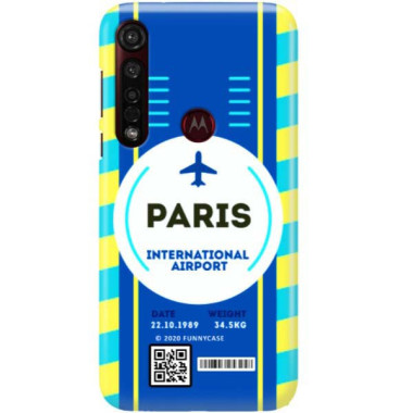 Etui Motorola MOTO G8 PLUS, Etui Boarding Card Wzory Transparentny - FunnyCase