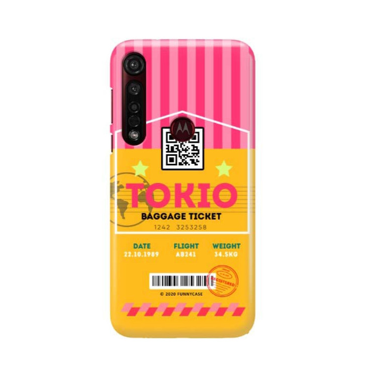 Etui Motorola MOTO G8 PLUS, Etui Boarding Card Wzory Transparentny - FunnyCase