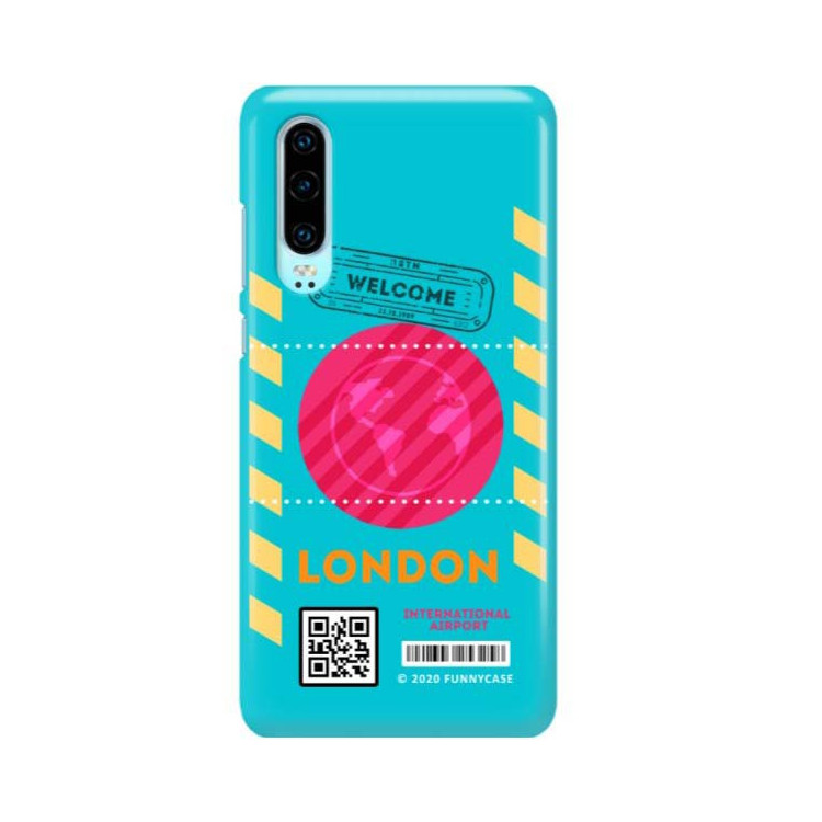 Etui Huawei P30, Etui Boarding Card Wzory Transparentny - FunnyCase