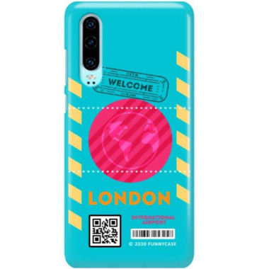 Etui Huawei P30, Etui Boarding Card Wzory Transparentny - FunnyCase