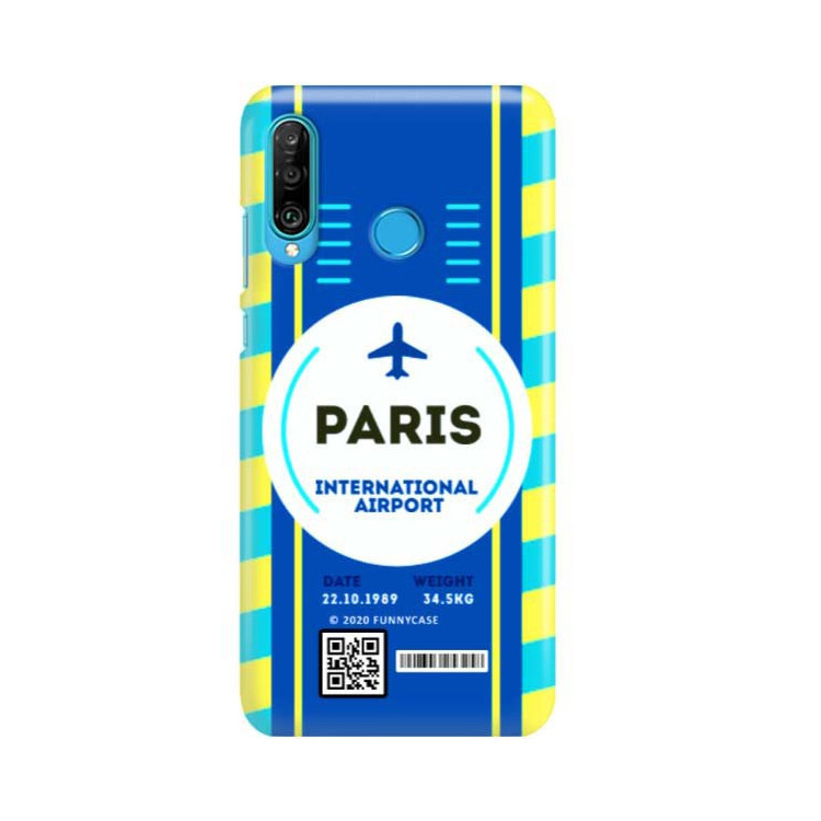 Etui Huawei P30 LITE, Etui Boarding Card Wzory Transparentny - FunnyCase