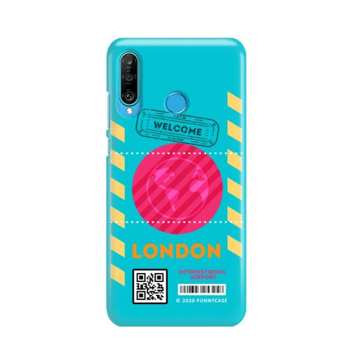 Etui Huawei P30 LITE, Etui Boarding Card Wzory Transparentny - FunnyCase