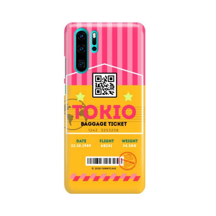 Etui Huawei P30 PRO, Etui Boarding Card Wzory Transparentny - FunnyCase