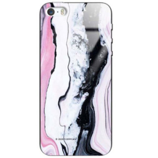 BLACK CASE GLASS NA TELEFON APPLE IPHONE 5 / 5S / SE...