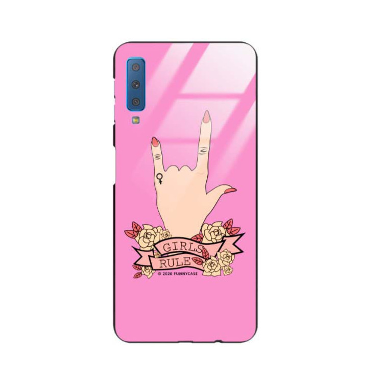 Black Case Wzory ST_FEM Samsung GALAXY A7 2018  - FunnyCase 