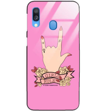 Black Case Wzory ST_FEM Samsung GALAXY A40  - FunnyCase 