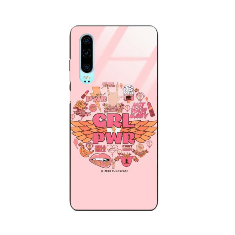 Black Case Wzory ST_FEM Huawei P30  - FunnyCase 