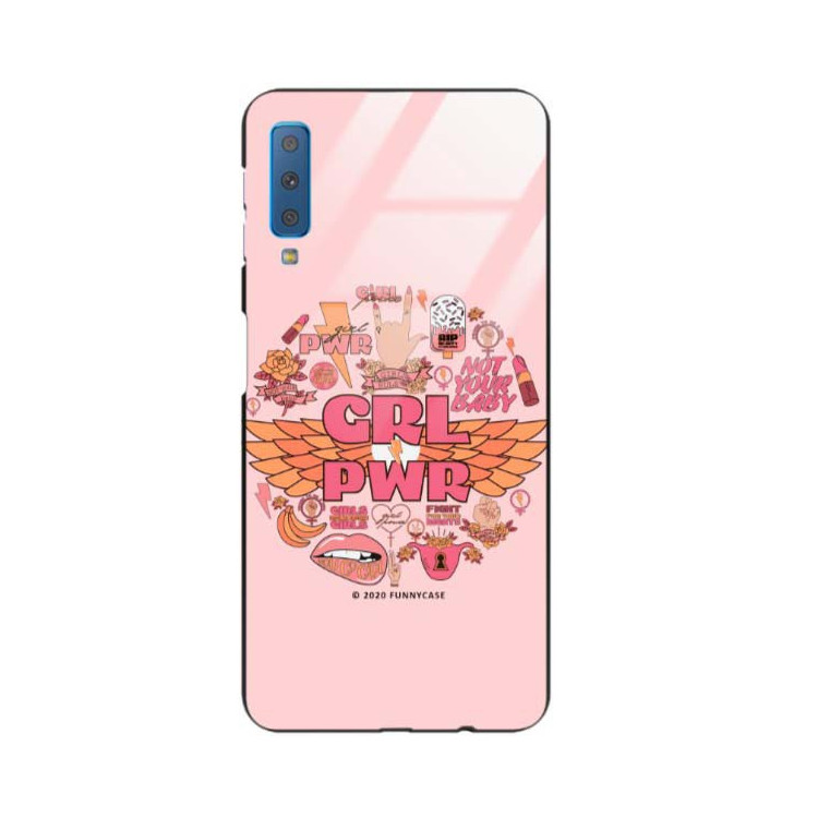 Black Case Wzory ST_FEM Samsung GALAXY A7 2018  - FunnyCase 