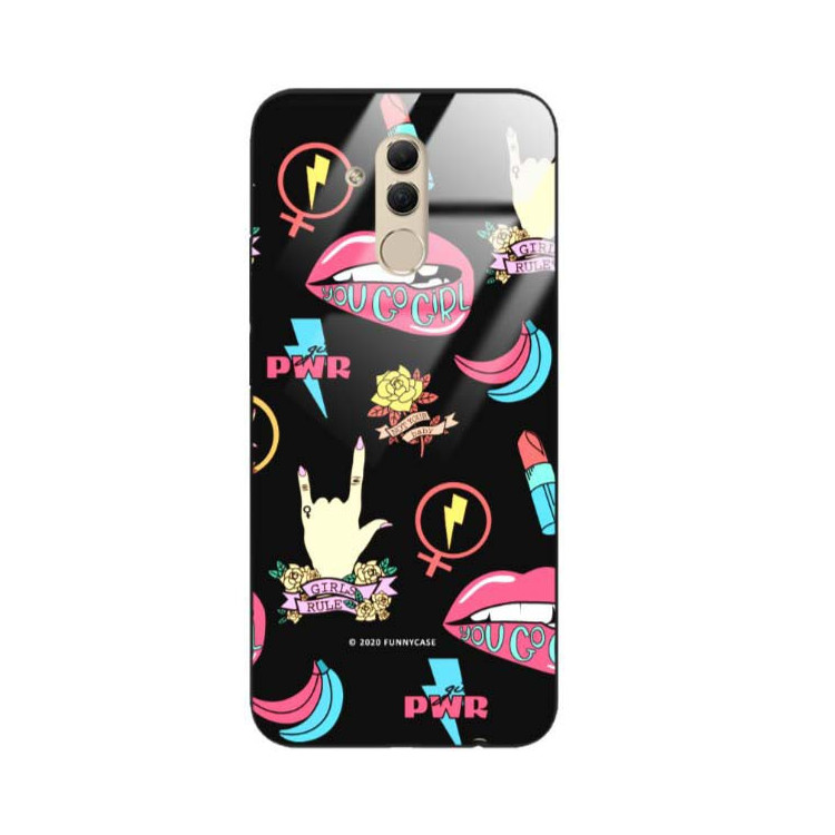 Black Case Wzory ST_FEM Huawei MATE 20 LITE  - FunnyCase 