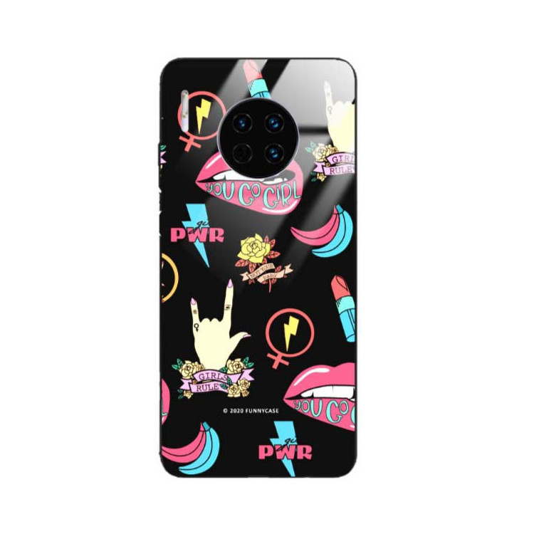 Black Case Wzory ST_FEM Huawei MATE 30  - FunnyCase 