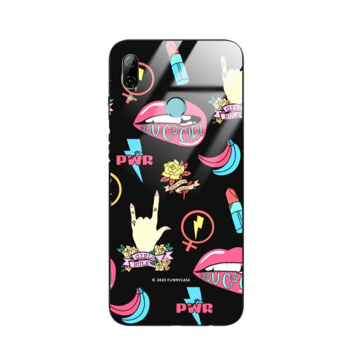 Black Case Wzory ST_FEM Huawei P SMART 2019  - FunnyCase 