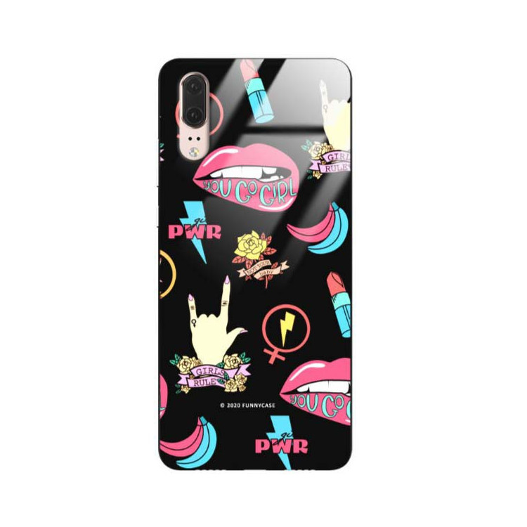 Black Case Wzory ST_FEM Huawei P20  - FunnyCase 