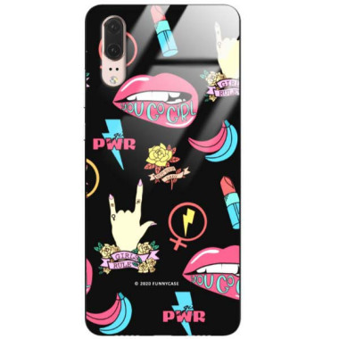 Black Case Wzory ST_FEM Huawei P20  - FunnyCase 