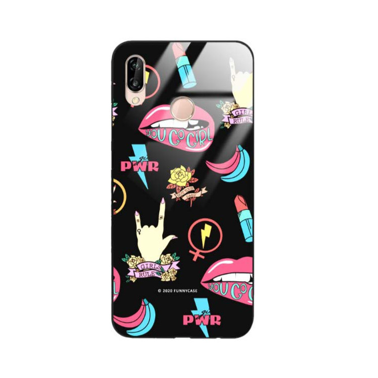 Black Case Wzory ST_FEM Huawei P20 LITE  - FunnyCase 